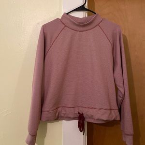 URBAN Romantics Striped Fleece Cropped Sweatshirt